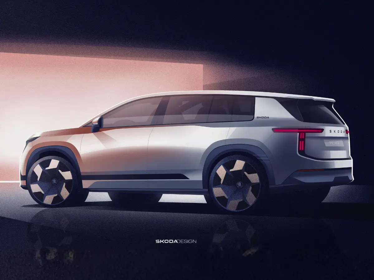 Skoda Peaq 7-Seater Electric SUV Breaks Cover in Official Sketches